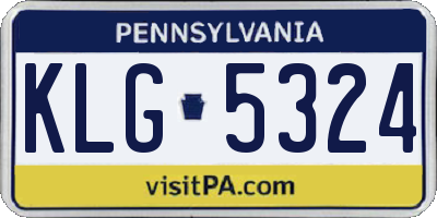 PA license plate KLG5324
