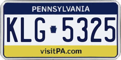 PA license plate KLG5325