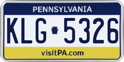 PA license plate KLG5326
