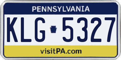 PA license plate KLG5327