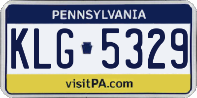 PA license plate KLG5329
