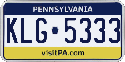 PA license plate KLG5333