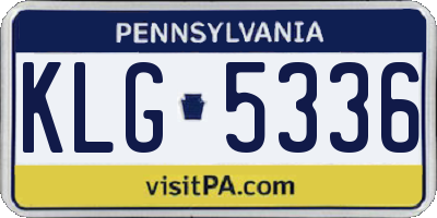 PA license plate KLG5336