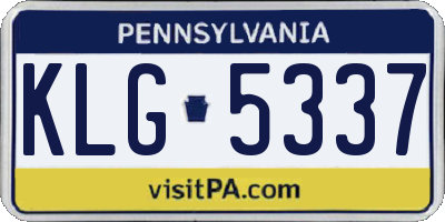 PA license plate KLG5337