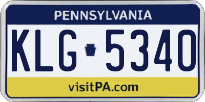 PA license plate KLG5340