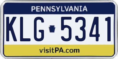 PA license plate KLG5341