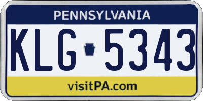 PA license plate KLG5343