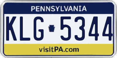 PA license plate KLG5344