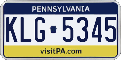 PA license plate KLG5345