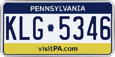 PA license plate KLG5346