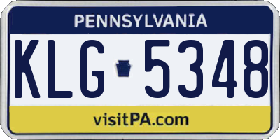 PA license plate KLG5348