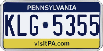 PA license plate KLG5355