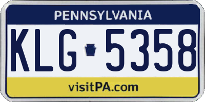 PA license plate KLG5358