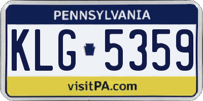 PA license plate KLG5359