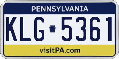 PA license plate KLG5361