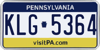 PA license plate KLG5364