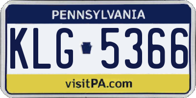 PA license plate KLG5366