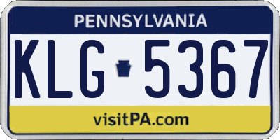 PA license plate KLG5367