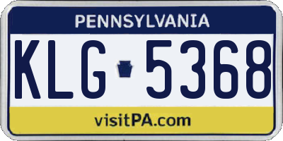 PA license plate KLG5368