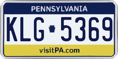 PA license plate KLG5369