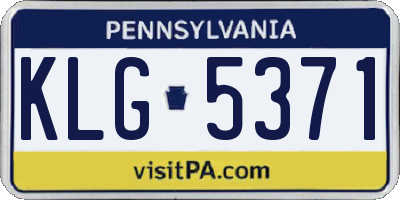 PA license plate KLG5371