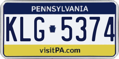 PA license plate KLG5374