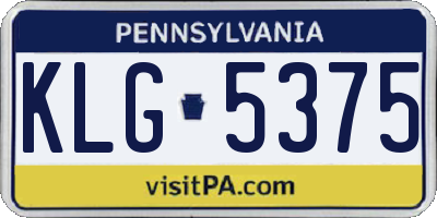 PA license plate KLG5375