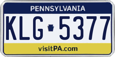 PA license plate KLG5377