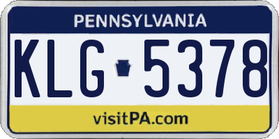PA license plate KLG5378