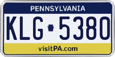 PA license plate KLG5380