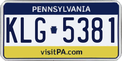 PA license plate KLG5381