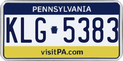 PA license plate KLG5383
