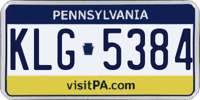 PA license plate KLG5384