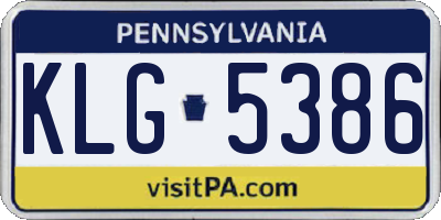 PA license plate KLG5386