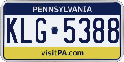 PA license plate KLG5388
