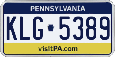 PA license plate KLG5389