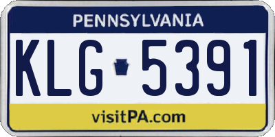 PA license plate KLG5391