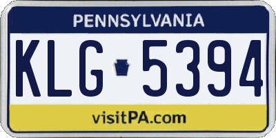 PA license plate KLG5394