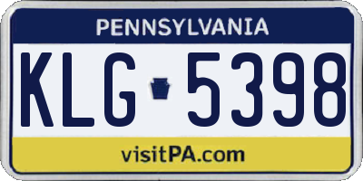 PA license plate KLG5398