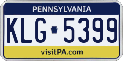 PA license plate KLG5399