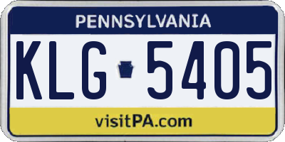 PA license plate KLG5405