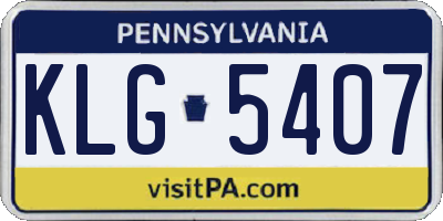 PA license plate KLG5407
