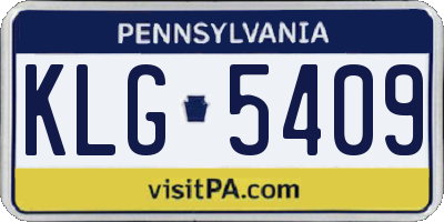 PA license plate KLG5409