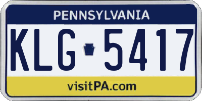 PA license plate KLG5417