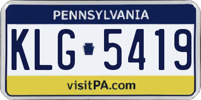 PA license plate KLG5419