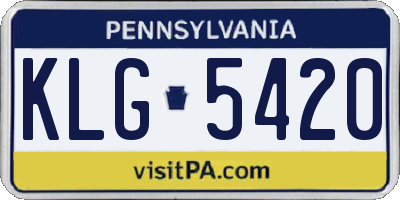 PA license plate KLG5420