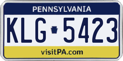 PA license plate KLG5423