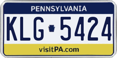 PA license plate KLG5424