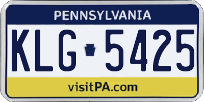 PA license plate KLG5425