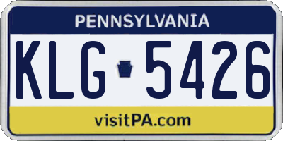 PA license plate KLG5426